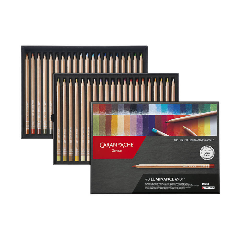 未開封 Caran d'Ache LUMINANCE 6901 40色セット Caran d'Ache Luminance 6901 Kuru Boya Kalem Seti 40 Renk – Puhu Sanat