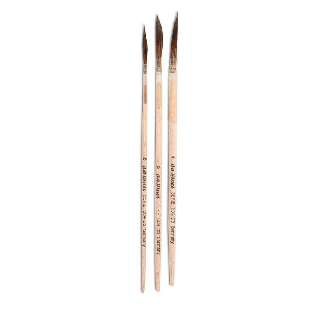 Da Vinci Kazan Sincap Kılı Yan Kesik Kılıç Çini Seramik Porselen Kestirme Fırçası Seri 604 No:3/0