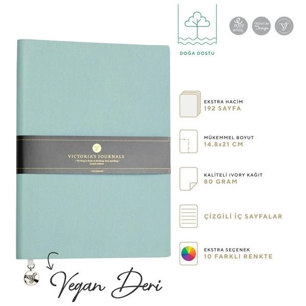 Victoria's Journals Smyth Classic Esnek Kapak Çizgili Defter A5 80 gr 96 Yaprak Mavi