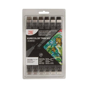 Kuretake Zig Twin Marker Warm Grays Colors Set 12li Kc-3000N/12B