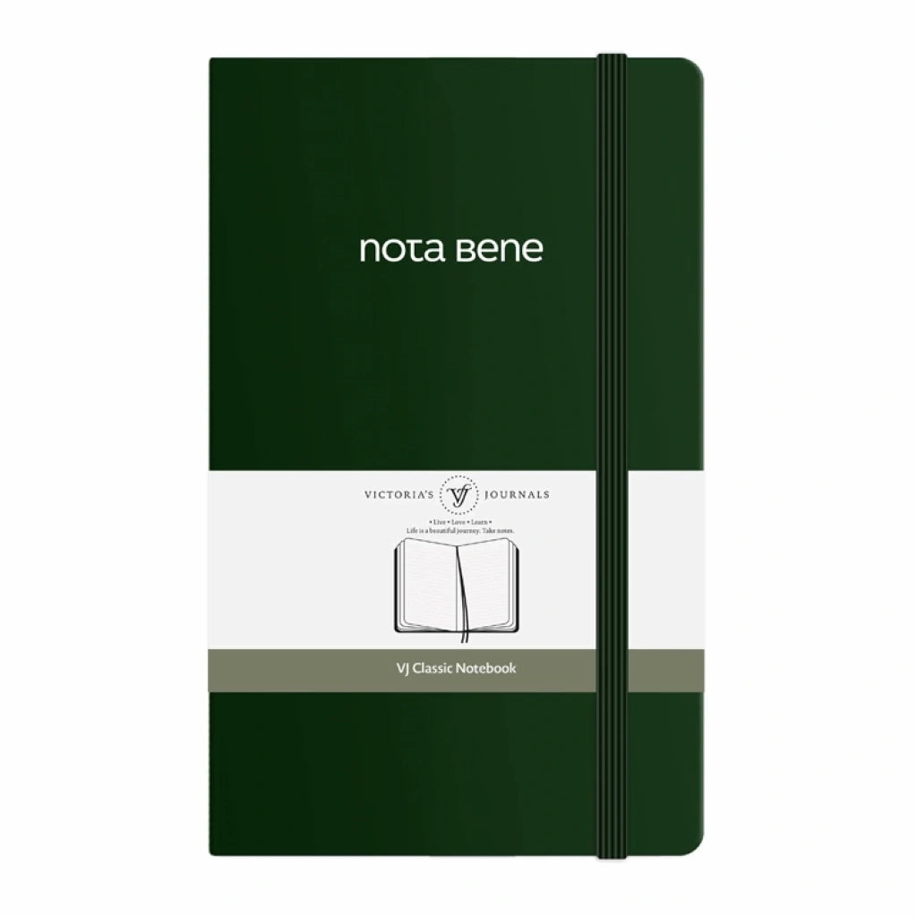 Victoria's Journals Classic Sert Kapak Çizgili Defter 13x21 cm 70 gr 400 Yaprak Yeşil