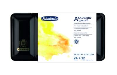 Schmincke Akademie Aquarell Metal Kutu Sulu Boya Seti 36 X Yarım Tablet 75762