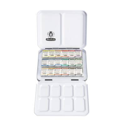 Schmincke Horadam Aquarell Artist Suluboya Deri Kılıf ve Fırça Hediyeli Sulu Boya Seti 18 x Yarım Tablet 74660