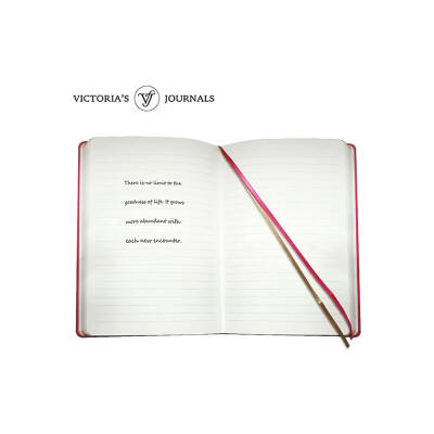 Victorias Journals Vintage Old Book Çizgili 14x20 cm 80 gr 160 Yaprak Fuşya