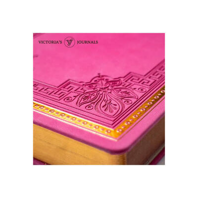 Victorias Journals Vintage Old Book Çizgili 14x20 cm 80 gr 160 Yaprak Fuşya