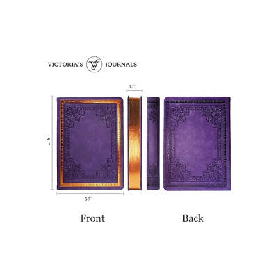 Victorias Journals Vintage Old Book Çizgili 14x20 cm 80 gr 160 Yaprak Mor