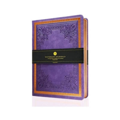 Victorias Journals Vintage Old Book Çizgili 14x20 cm 80 gr 160 Yaprak Mor