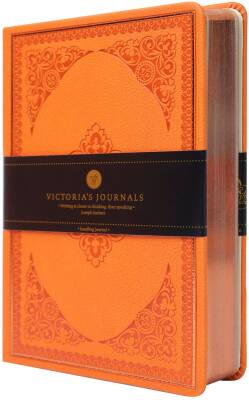 Victorias Journals Vintage Old Book Çizgili 11.3x16.3 cm 80 gr 128 Yaprak Turuncu