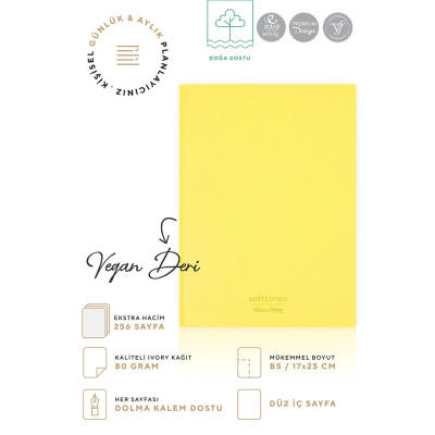 Victorias Journals Softtons Esnek Kapak Çizgisiz Defter B5 80 gr 128 Yaprak Sarı