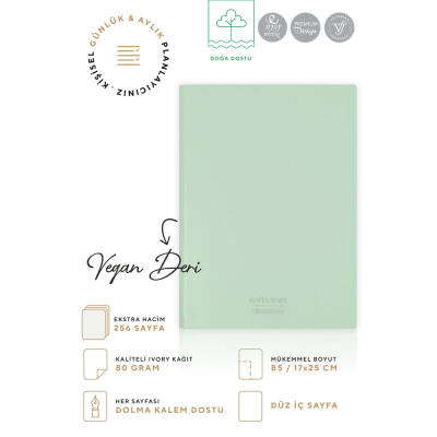 Victorias Journals Softtons Esnek Kapak Çizgisiz Defter B5 80 gr 128 Yaprak Yeşil