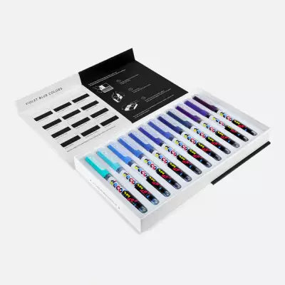 Decobrush Pigment Set 12 Violet Blue Colors