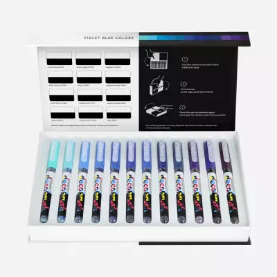 Decobrush Pigment Set 12 Violet Blue Colors