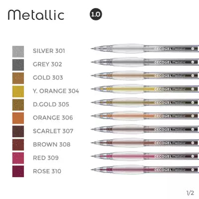 Decogel Mettallic 20 Gel Pens Set