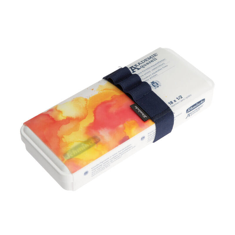 Schmincke Akademie Aquarell Plastic Box Watercolor Set 18 x Half Pans