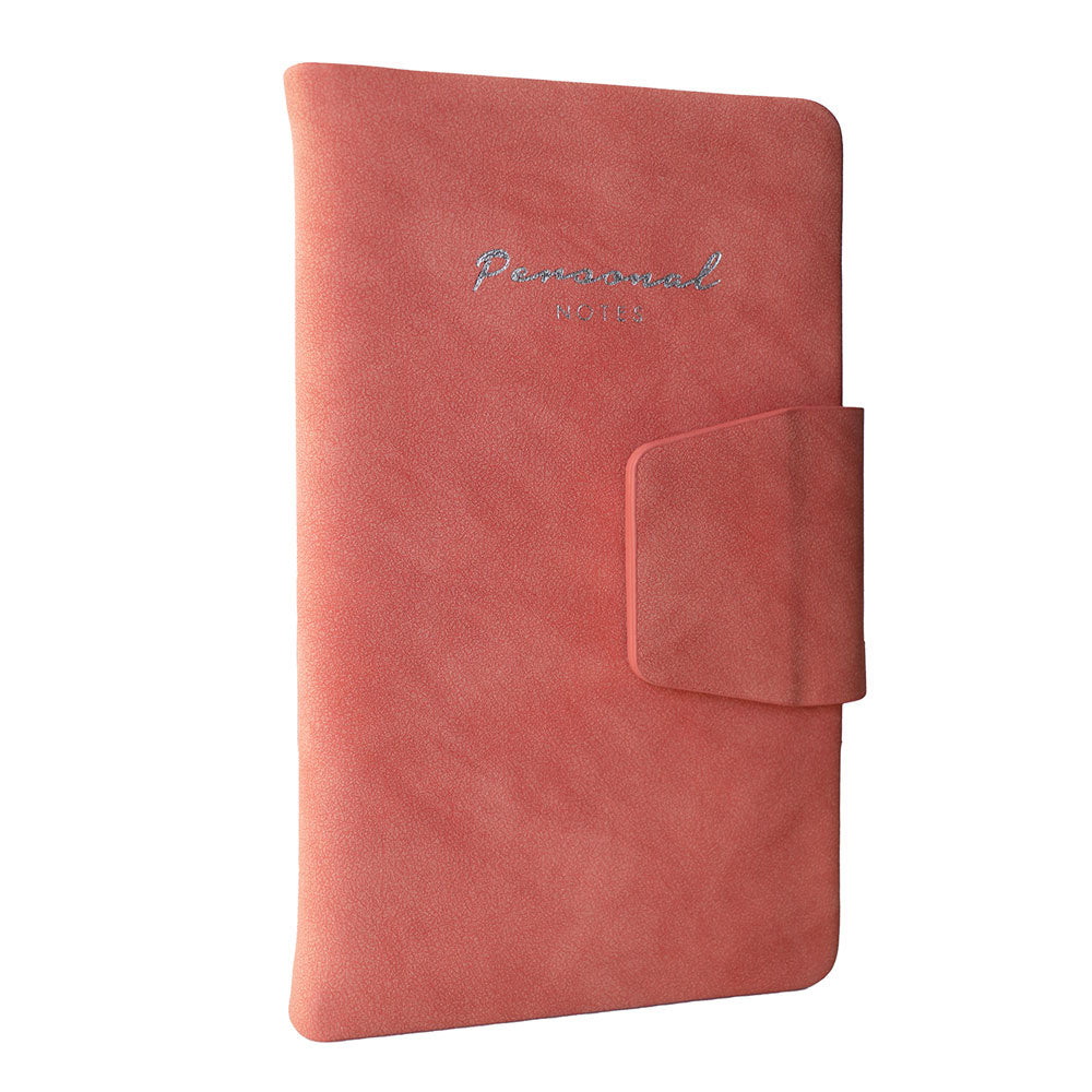 Victorias Journals Mıknatıslı Kapaklı Çizgili Defter 9.6x16.6 cm 80 gr 96 Yaprak Peach
