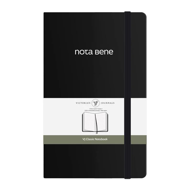 Victoria's Journals Classic Sert Kapak Çizgili Defter 13x21 cm 70 gr 400 Yaprak Siyah