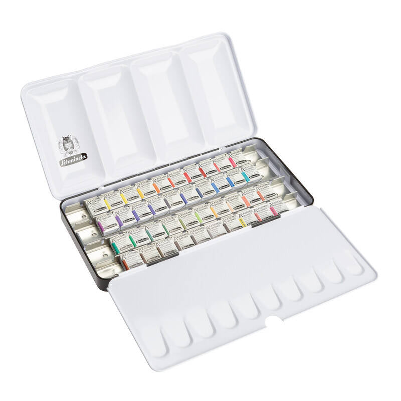 Schmincke Akademie Aquarell Plastic Box Watercolor Set 40 x Half Pans