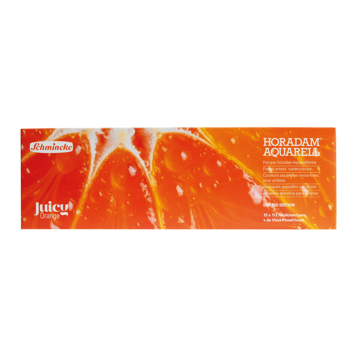 Schmincke Horadam Aquarell Artist Sulu Boya Juicy Orange Metal Kutu Set 15 x Yarım Tablet + Da Vinci Fırça - Görsel 5