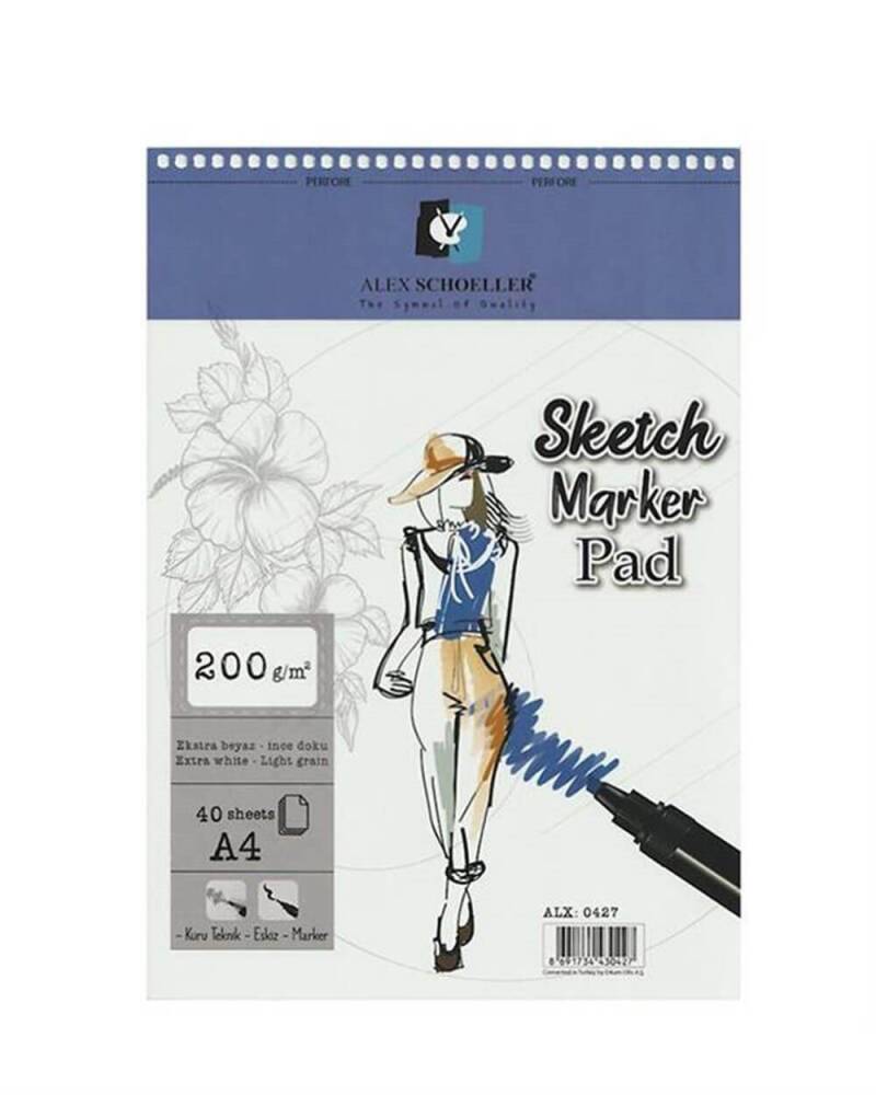 Alex Schoeller Sketch Marker Pad 200 GR A4 SPR 40 Syf