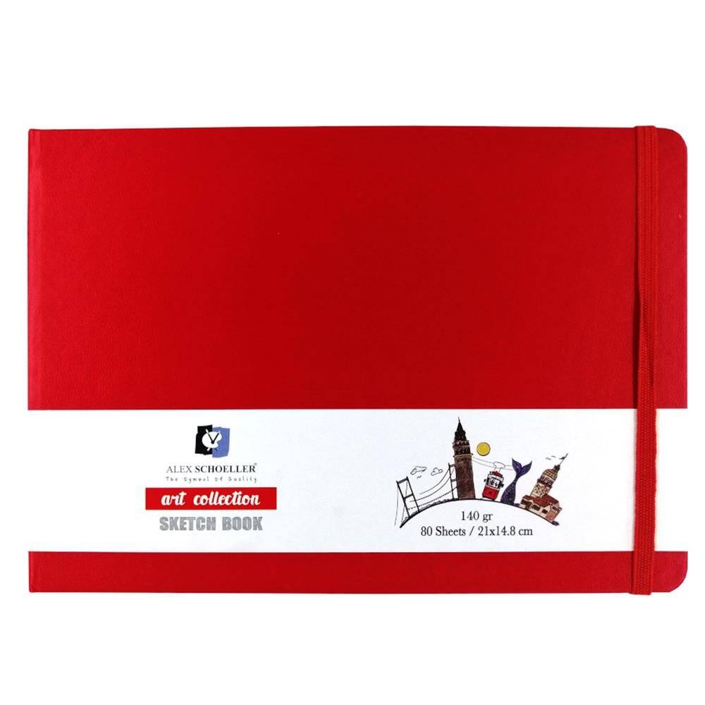 Alex Sketch Book Art Collection Kırmızı 21x14,8 140 gr 80 Sayfa