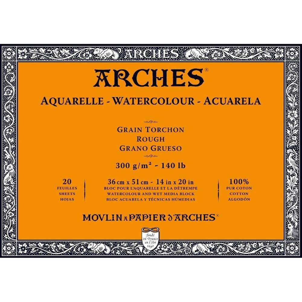 Arches Suluboya Blok - 36x51cm - 300Gr. - 20 Yaprak - Kalın Doku