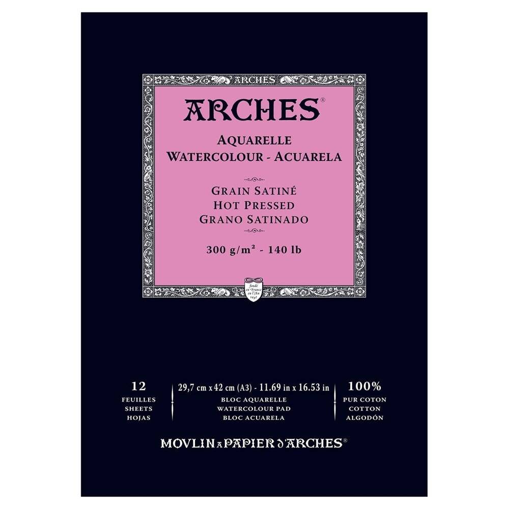 Arches Suluboya Blok Defter 29,7X42 cm 300 Gr 12 Yaprak Düz Doku