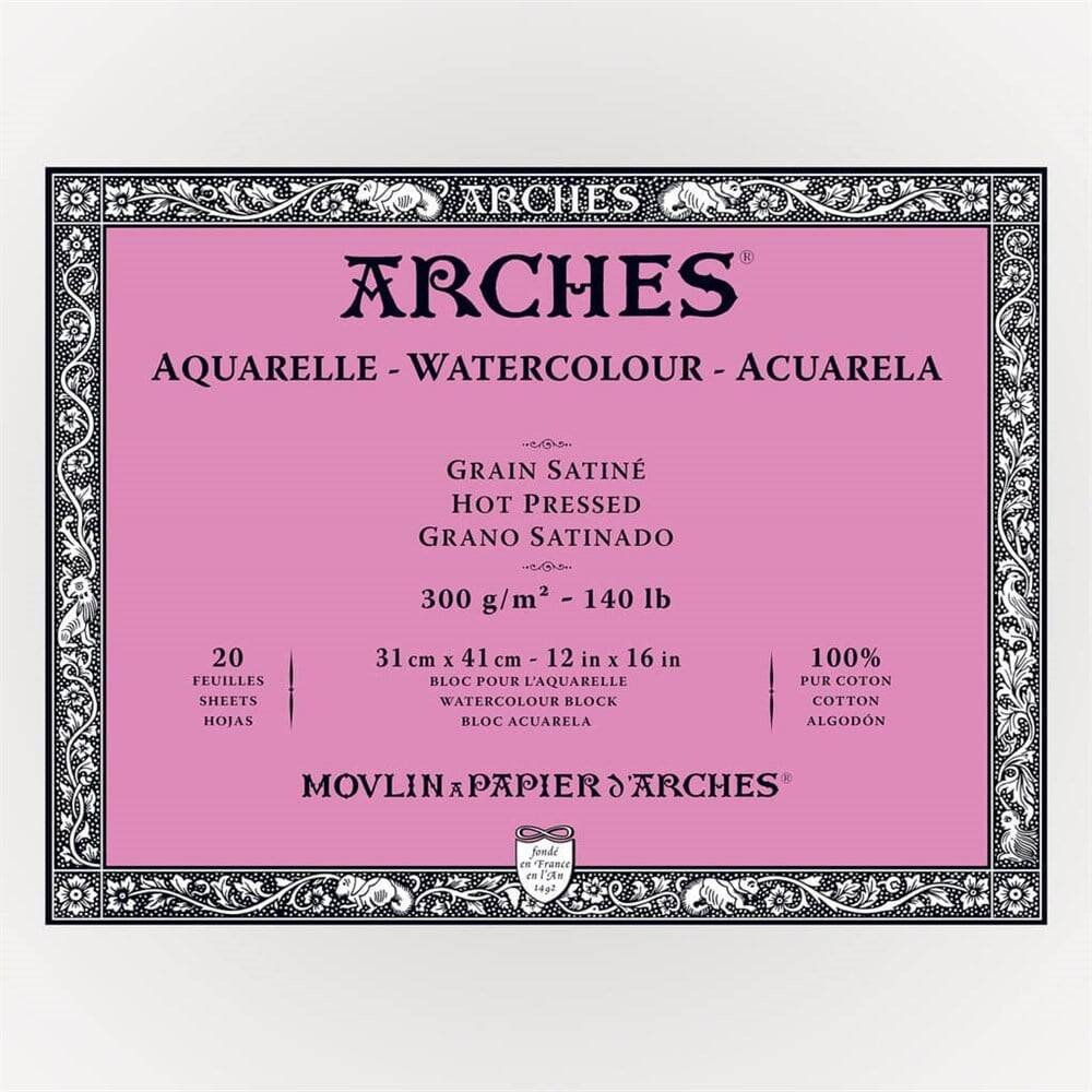 Arches Suluboya Blok Defter 31X41 cm 300 Gr 20 Yaprak İnce Doku