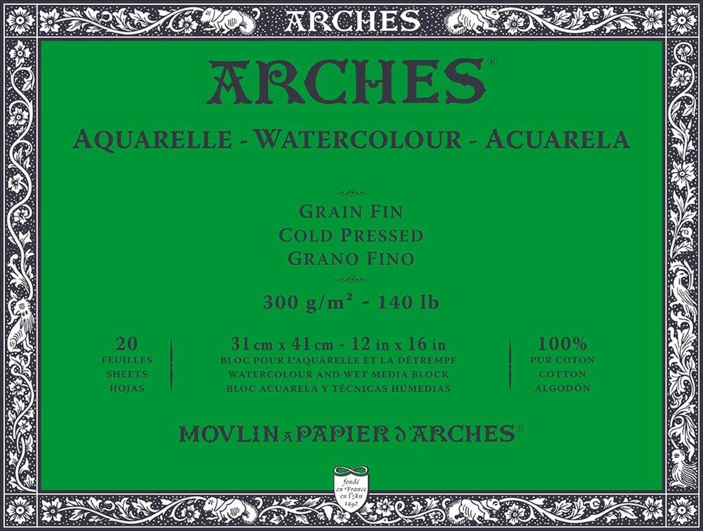 Arches Suluboya Blok Defter 31X41 cm 300 Gr 20 Yaprak Orta Doku
