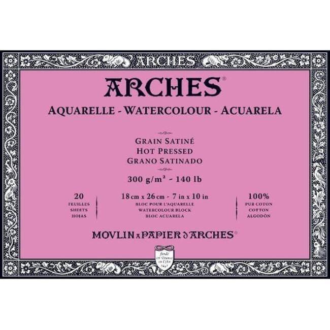 Arches Suluboya Blok Defter - İnce Doku - 300Gr. 18x26cm - 20 Yp.