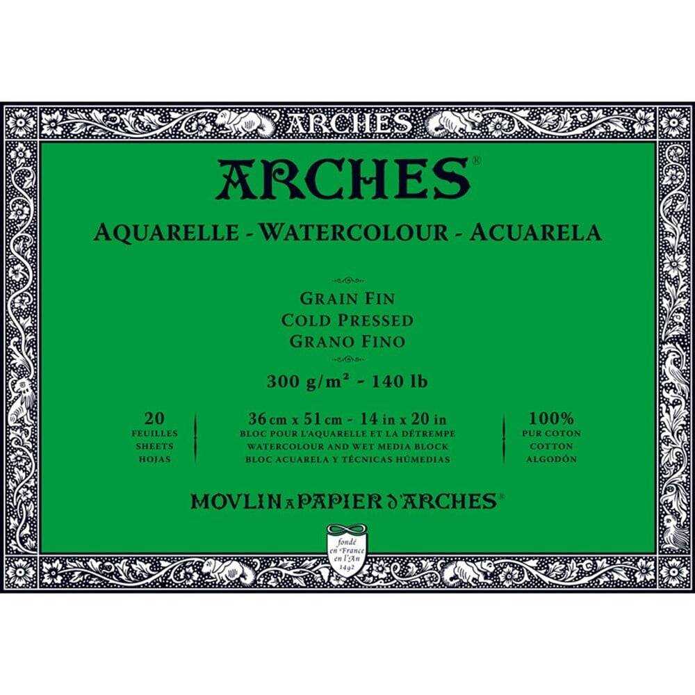 Arches Suluboya Blok Defter - Orta Doku - 300Gr. 36x51cm - 20 Yp.