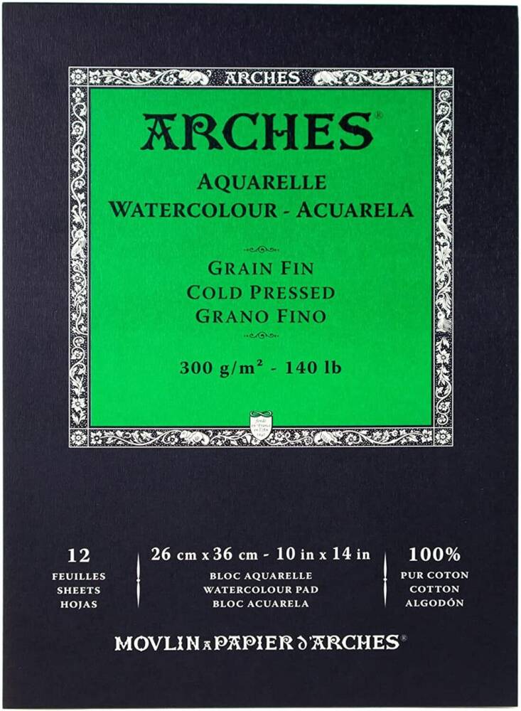 Arches Suluboya Kağıdı Grain Fin C.P G.F 300gr 26x36 cm 12 Yp