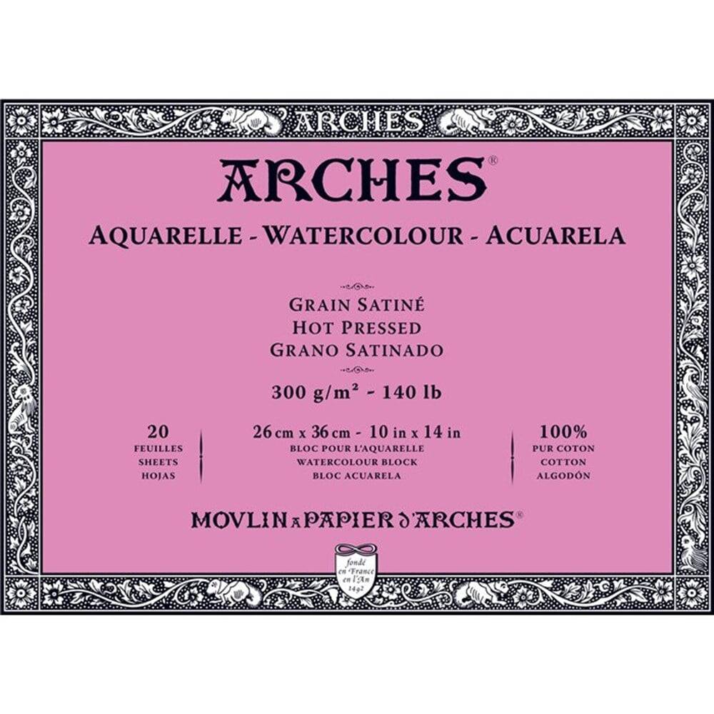 Arches Watercolour Blok 300 gr Hot Pressed Grano Satinado 26x36 cm