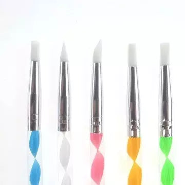 Art&Art Kabartma Kalemi + Silikon Uçlu Fırça Set Çift Yönlü 5'Li