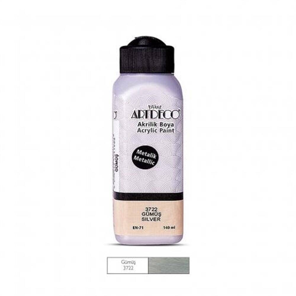 Artdeco Metalik Akrilik Boya 140 ml 3722 Gümüş