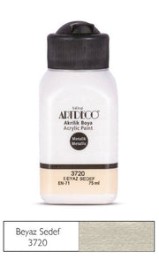 Artdeco Metalik Akrilik Boya 75 ml Beyaz Sedef 3720