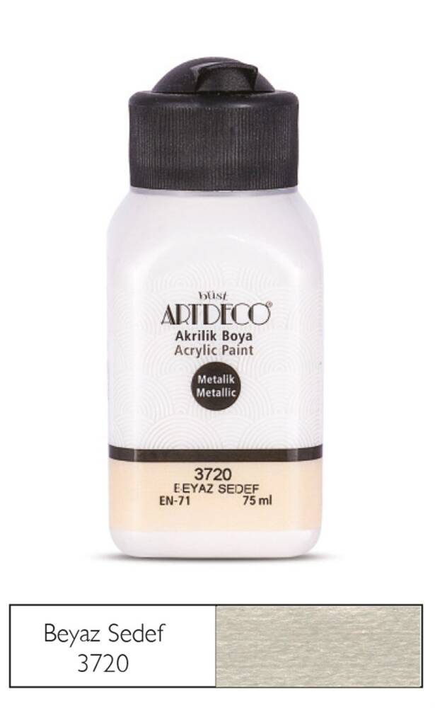 Artdeco Metalik Akrilik Boya 75 ml Beyaz Sedef 3720