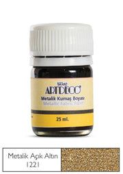 Artdeco Metalik Kumaş Boyası 25 ml 1221 Açık Altın