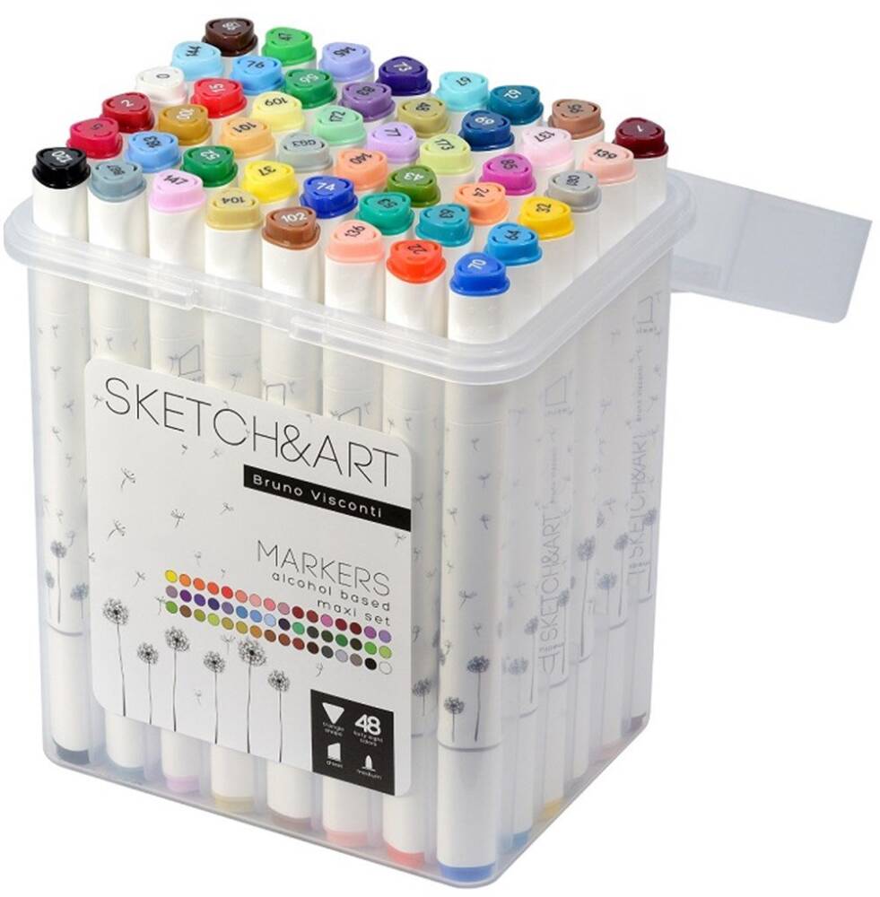 Bruno Visconti Twin Marker Sketch Art 48 Renk