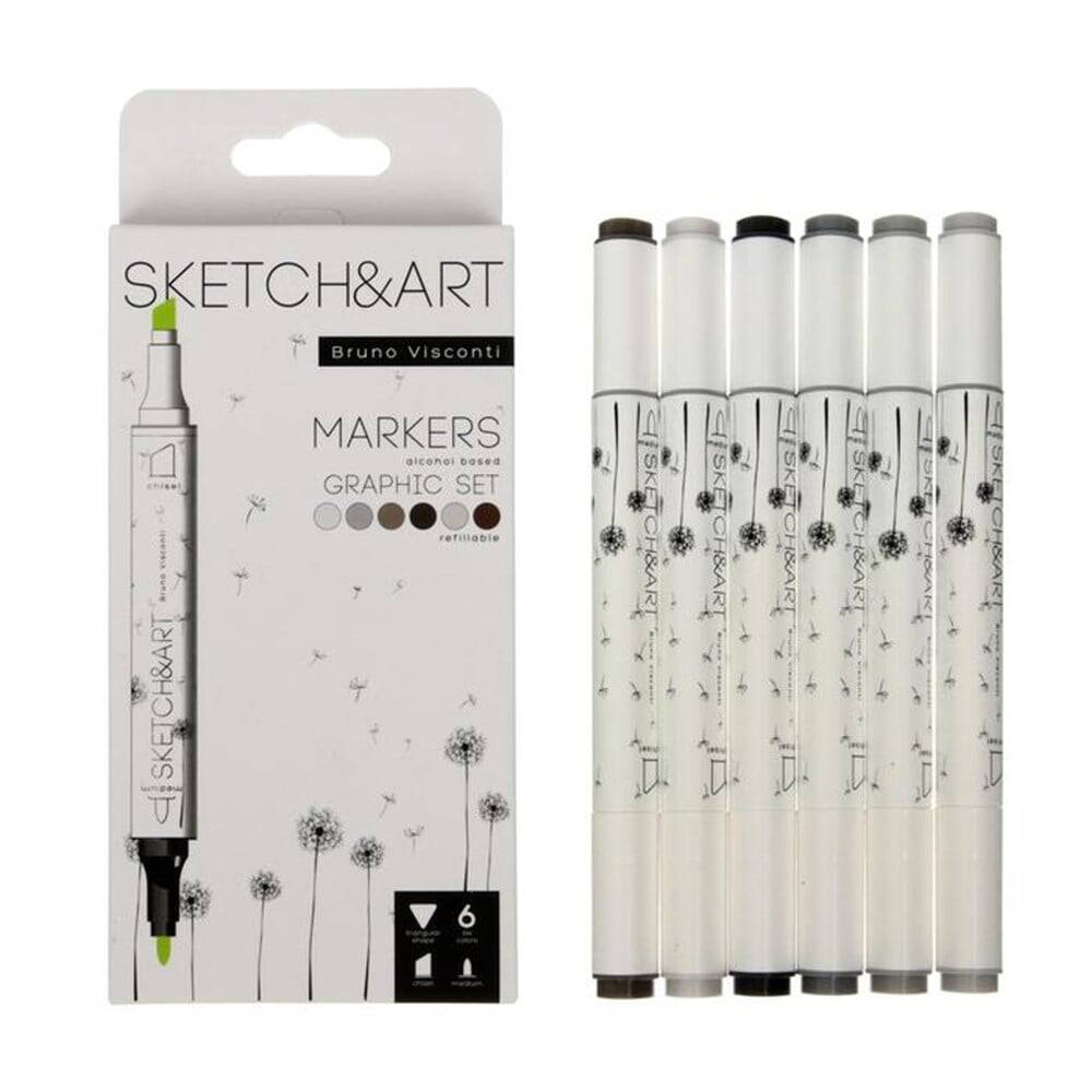 Bruno Visconti Twin Marker Sketch Art Graphics 12 Renk