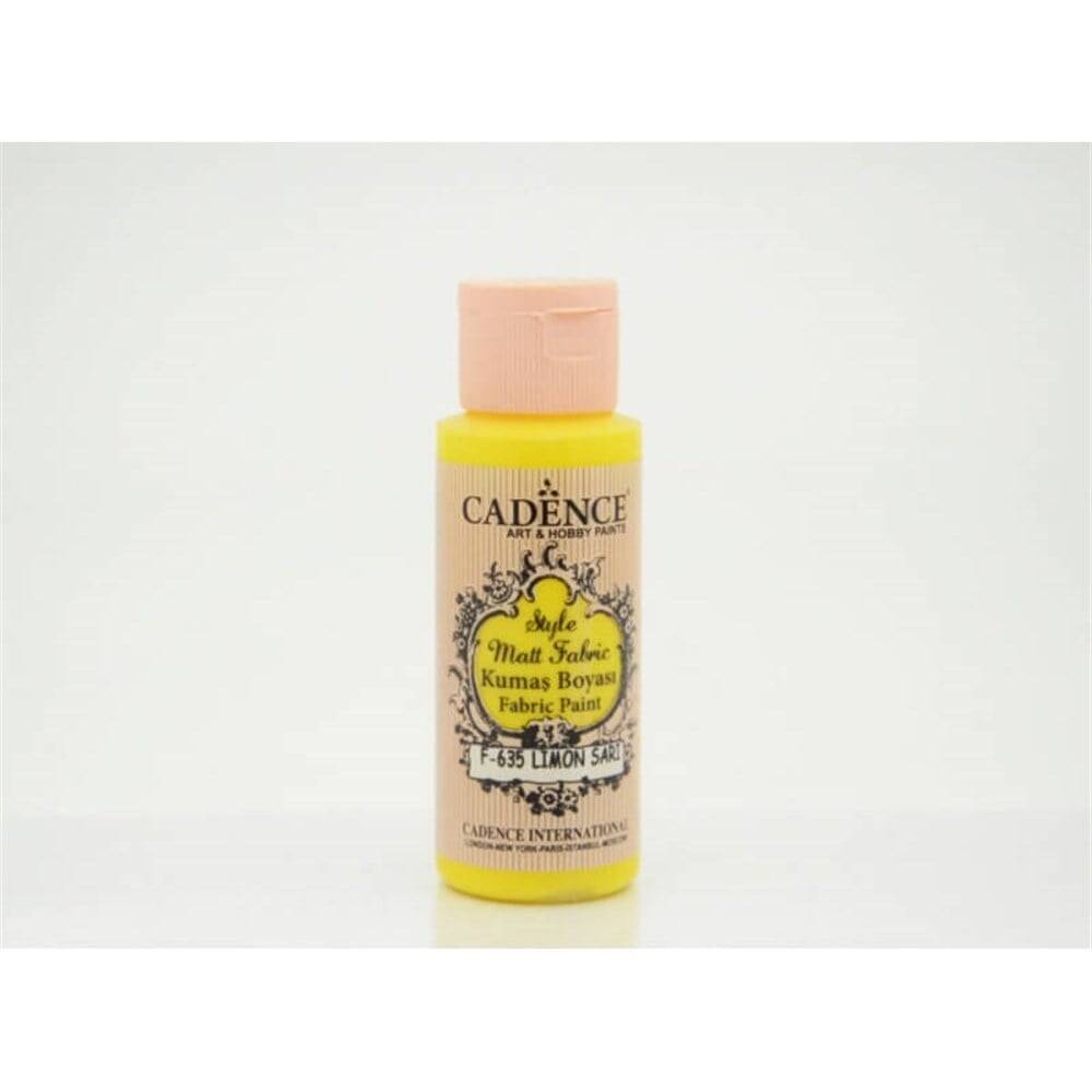 Cadence Style Matt Kumaş Boyası 59 Ml 635 Limon Sarı
