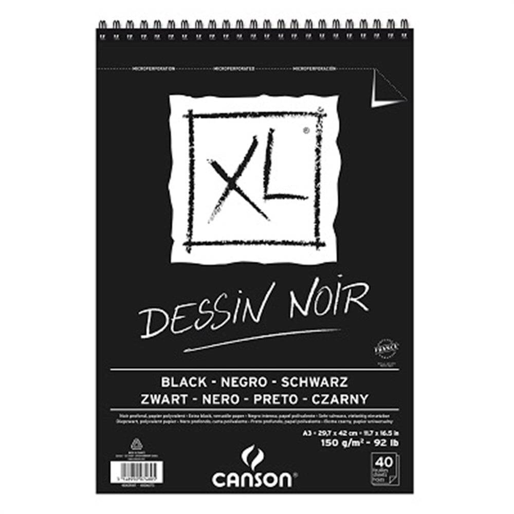 Canson Xl Siyah Spiralli Blok 150 Gr A3 40 Sayfa