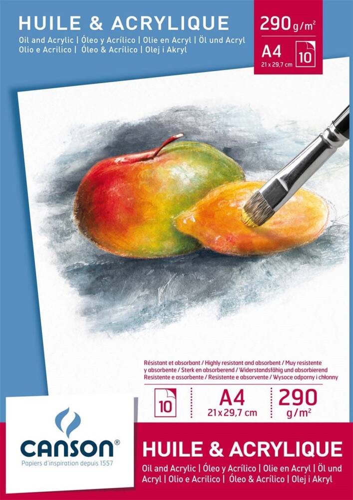 Canson Yağlı Boya ve Akrilik Defter 290 Gr A4 10 Sayfa