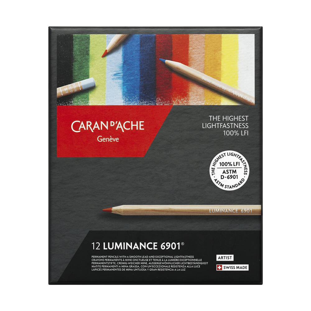 Caran d'Ache Luminance 6901 Kuru Boya Kalem Seti 12 Renk