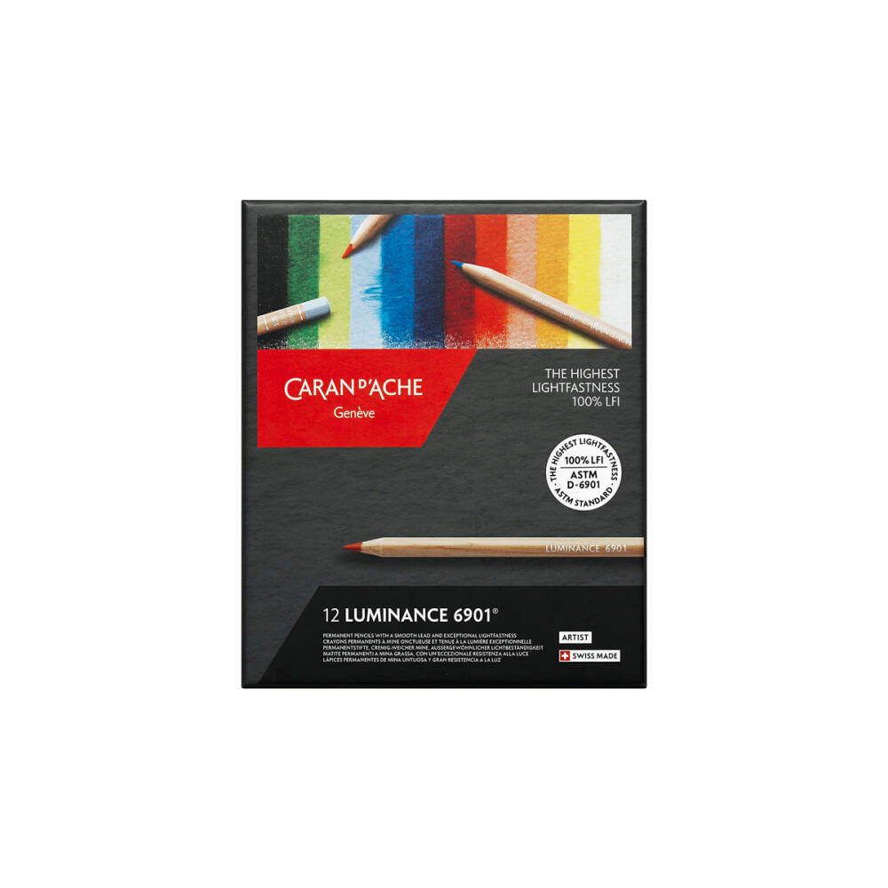 Caran d'Ache Luminance 6901 Kuru Boya Kalem Seti 12 Renk