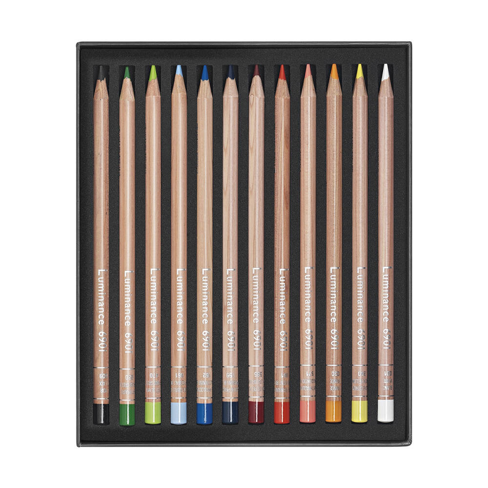 Caran d'Ache Luminance 6901 Kuru Boya Kalem Seti 12 Renk