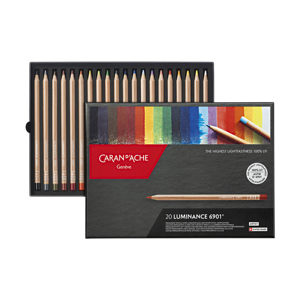Caran d'Ache Luminance 6901 Kuru Boya Kalem Seti 20 Renk
