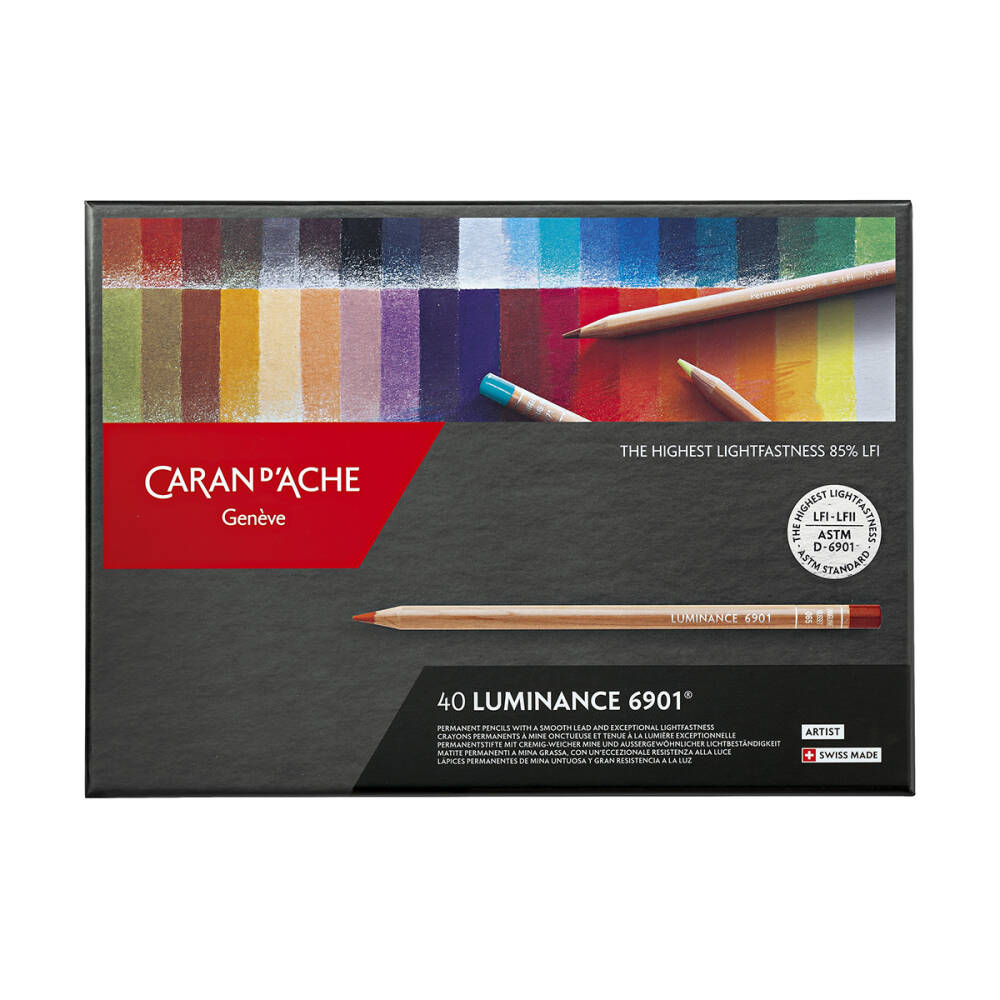 Caran d'Ache Luminance 6901 Kuru Boya Kalem Seti 40 Renk
