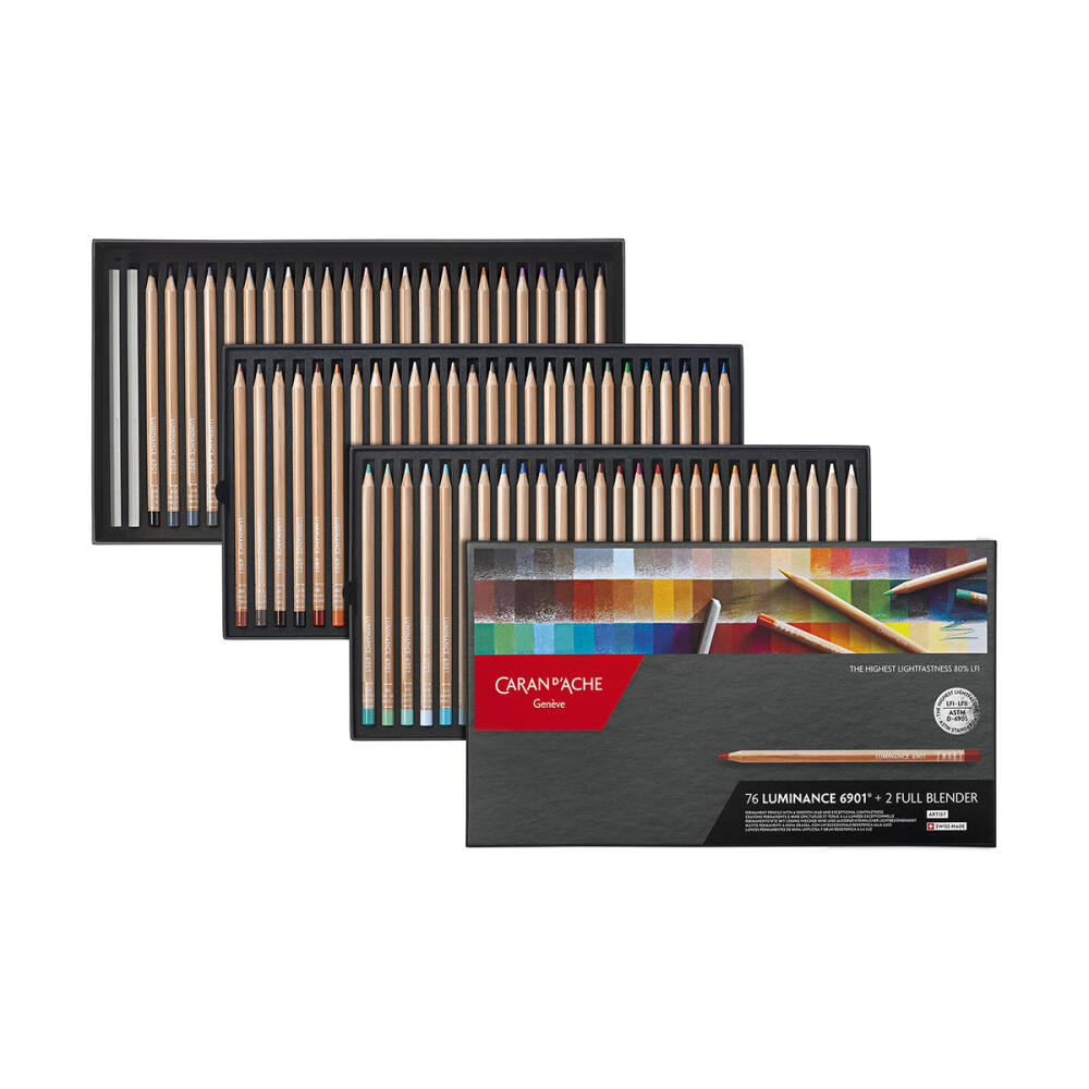Caran d'Ache Luminance 6901 Kuru Boya Kalem Seti 76 Renk