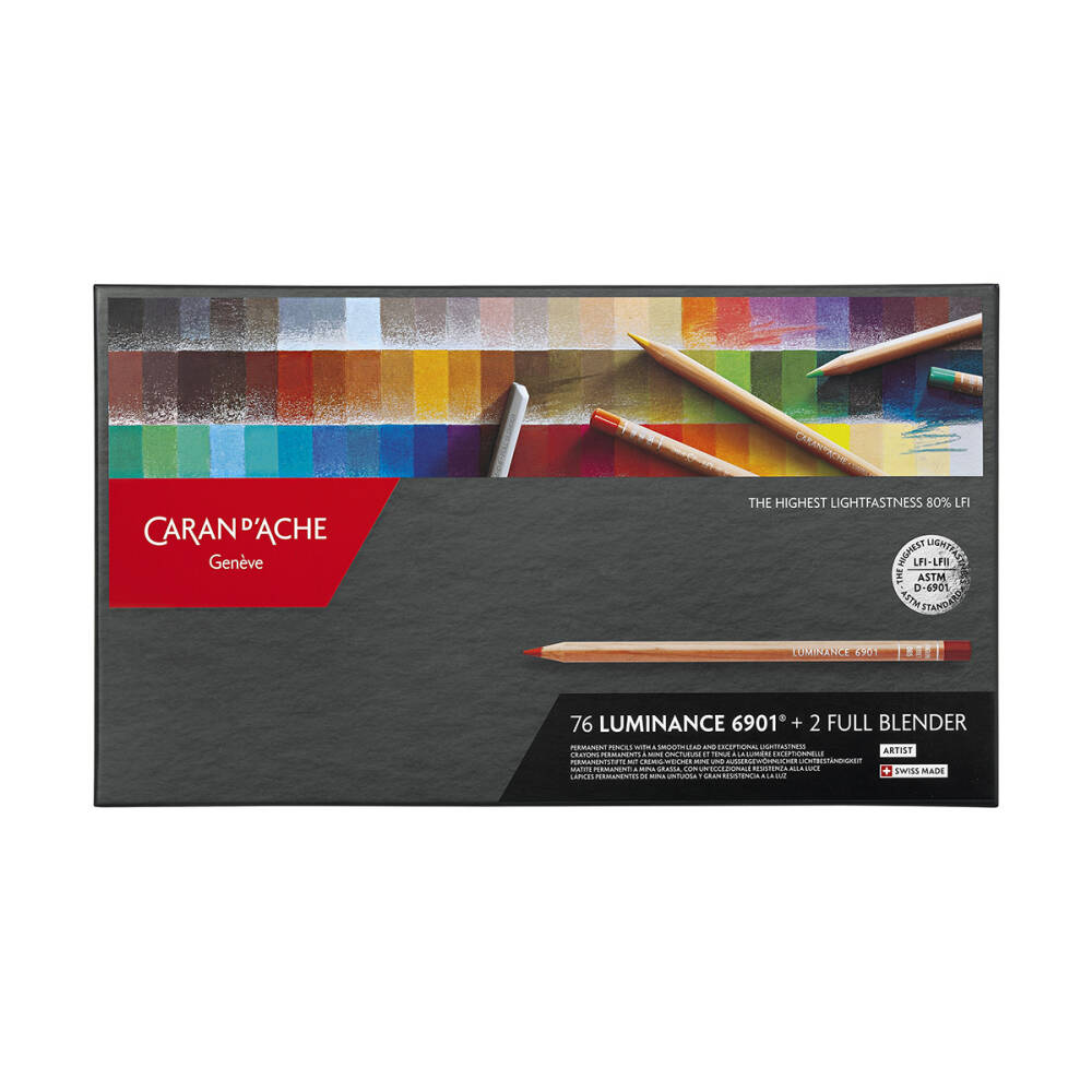 Caran d'Ache Luminance 6901 Kuru Boya Kalem Seti 76 Renk