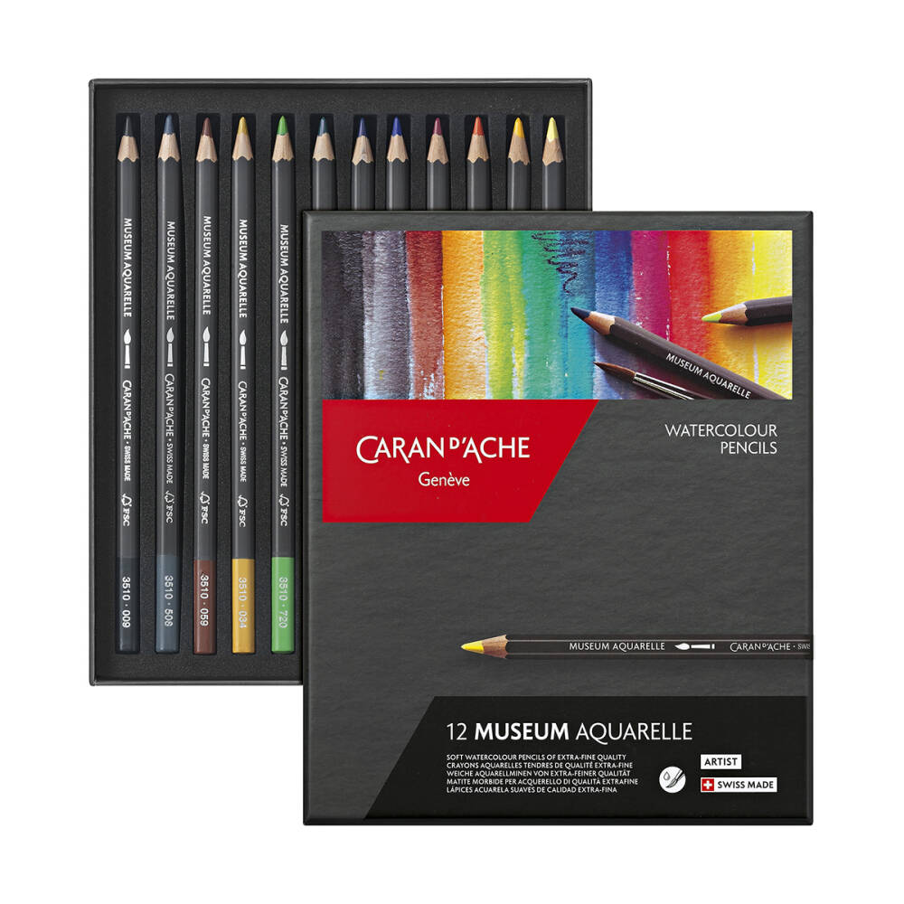 Caran d'Ache Museum Aquarell Sulu Boya Kalem Seti 12 Renk